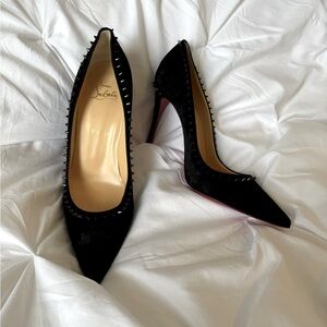 CHRISTIAN LOUBOUTIN ANJALINA 100 VEAU VELOURS PUMPS